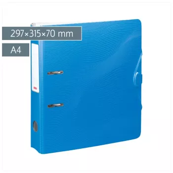 Classeur à levier BRUNNEN WAVE azur plastique 7,0 cm DIN A4