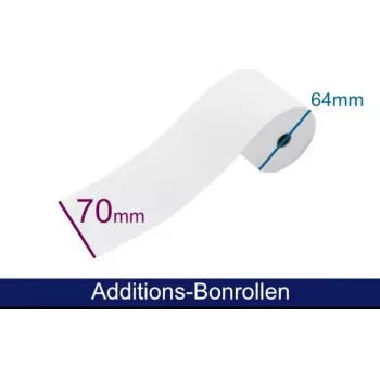Rouleau de papier pour additionneuse ARTDEV - papier ordinaire HF 69-70 64 12 B/D/K env. 40 m