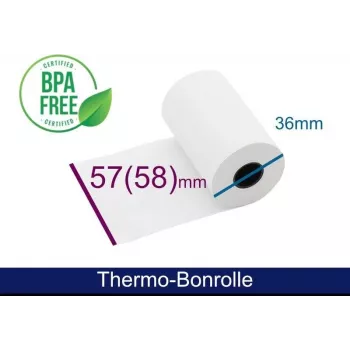 Rouleau de papier thermique ARTDEV 57 mm x 15 m 55 g blanc