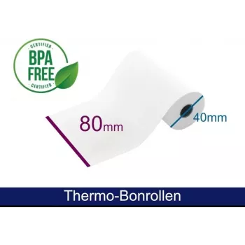 Rouleau de papier thermique ARTDEV 80x40x12 mm blanc rouleau de reçus thermique direct