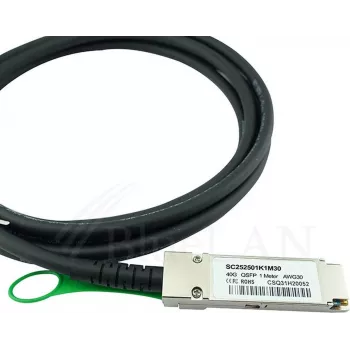 Câble à attache directe QSFP BlueLAN compatible BlueOptics LSWM1QSTK0, 40GBASE-CR4, 1 m, 30AWG