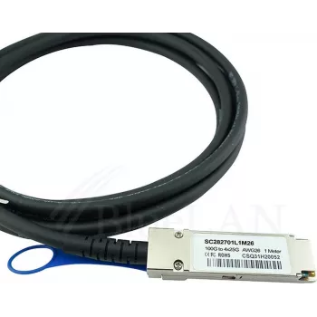 Câble de dérivation à attache directe QSFP28 vers 4x25GBASE-CR SFP28 passif BlueLAN compatible Extreme Networks 10423 100GBASE-CR4, 3 m, AWG26 (10423-BL)