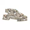 Weidmüller AITB 2.5 BB N-L-PE Borne de raccordement d'installation, 3 pôles, raccordement à vis, 2,5 mm², rail DIN, beige foncé