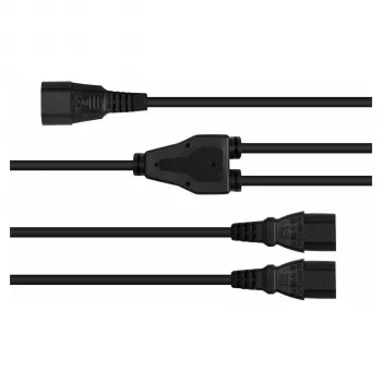 Kabelmeister Y-Splitter Power Cable C14 to 2x C13, 0.3 m, Black