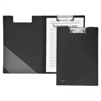 Portefeuille presse-papiers FolderSys A4 noir PVC