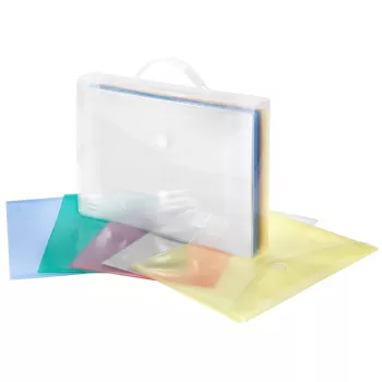 25 pochettes document FolderSys couleurs assorties lisses A4