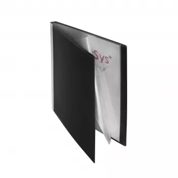 Porte-vues FolderSys A4 noir avec 10 pochettes transparentes