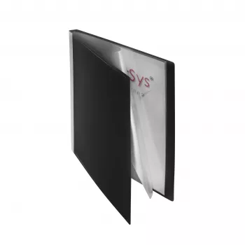 Porte-vues FolderSys A4 noir avec 20 pochettes