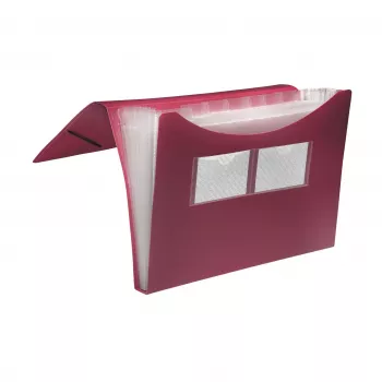 Chemise à soufflet FolderSys 7 compartiments rouge