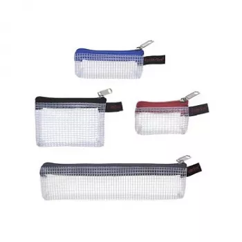 Ensemble de 4 pochettes à fermeture éclair FolderSys : 1x 170 x 40 mm gris, 3x 80 x 55 mm noir/gris