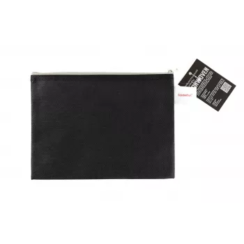 Pochette à fermeture éclair FolderSys A5 noire opaque en non-tissé PP 190 x 255 mm