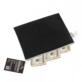 Pochette à fermeture éclair FolderSys A5 noire opaque en non-tissé PP 190 x 255 mm