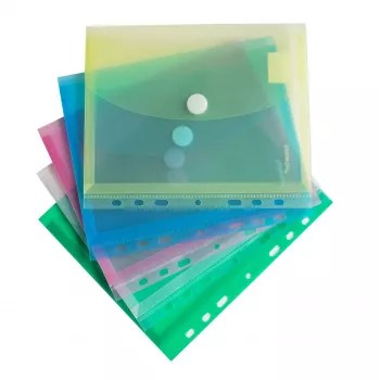 Pochettes à documents FolderSys DIN A5 couleurs assorties grainées 0,20 mm, lot de 10