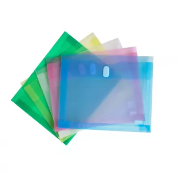Pochettes à documents FolderSys DIN A4 paysage couleurs assorties lisses 0,20 mm, lot de 10