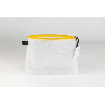FolderSys pochette à documents à fermeture éclair A5 transparent/jaune 0,28 mm 1 pièce