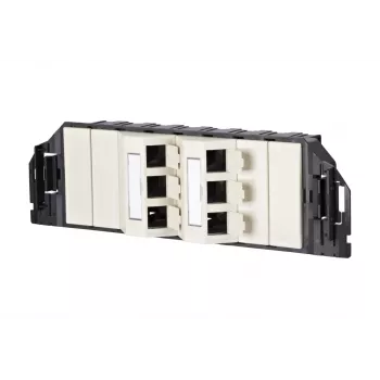 MetzConnect E-DAT subway 6x8(8) GB3 unité de raccordement données vide - Cat6 - 6x RJ45 - blanc perle - sans modules (1309360601-E)