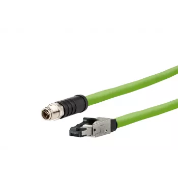 METZ CONNECT câble Ethernet industriel M12 codage X CAT 6a SF/UTP 10 m vert gaine PUR compatible chaîne porte-câbles (142M6X18100)