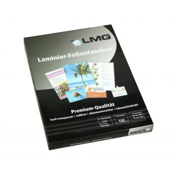 LMG pochettes de plastification brillantes pour format carte de visite 100 pièces