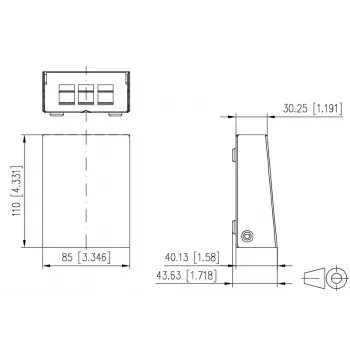 Metz Connect boîtier apparent Keystone 3 ports blanc pur, sans capot