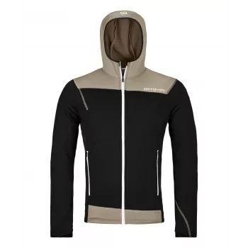 Sweat à capuche polaire Ortovox Fleece Light, noir Black Raven