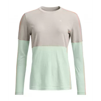 Sous-couche à manches longues femme Ortovox 185 Rock N Wool Long Sleeve, White Tea, XS