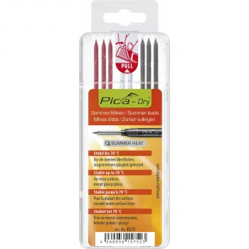 Recharges PICA-MARKER Pica DRY SUMMER HEAT - 8 mines (graphite, rouge, jaune) 2,8 mm
