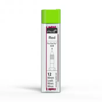 Recharges PICA-MARKER Pica Fine-Dry rouges - 8 mines, 2,8 mm, 125 mm