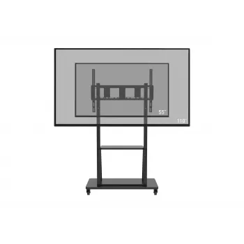 Celexon Economy 55110MP support TV mobile pour écrans plats, acier laqué, noir mat, taille d'écran 139,7-279,4 cm (55-110 inch)
