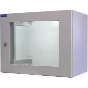 Armoire réseau RESISTER 19 inch Pro Aktiv - IP54/IP55 - porte vitrée - 12U - 600x600 mm - ventilateur actif - filtre - gris clair (RAL 7035)
