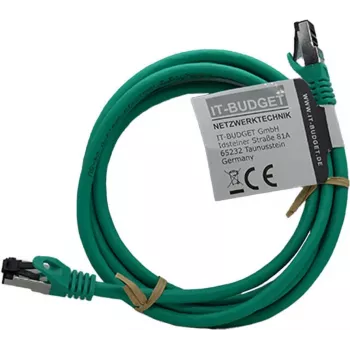 Câble de brassage IT-BUDGET Full Copper Premium - Flex AWG 26 - Cat.8.1 - 2000 MHz - sans halogène - PoE+ - 40 Gbit - vert - 3 m