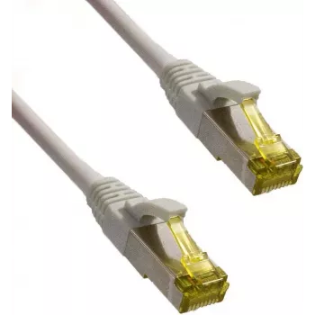 IT-BUDGET Full Copper Premium Patch Cable - Super Flex TPE - Cat.6A - with Cat.7 Raw Cable - 600 MHz - Halogen-Free - PoE+ - 10GBit - Grey - 0.50 m (90ITBFLEX6A7PK050G)