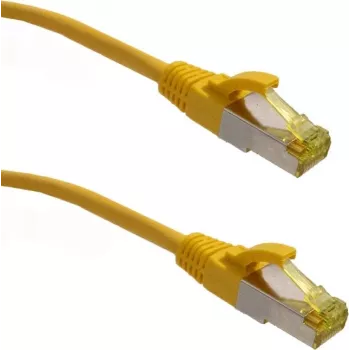 IT-BUDGET Full Copper Premium Patch Cable - Super Flex TPE - Cat.6A - with Cat.7 Raw Cable - 600 MHz - Halogen-Free - PoE+ - 10GBit - Yellow - 1.5 m