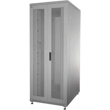 IT-BUDGET 19-Inch Network Cabinet SRK - Complete Set - 42U - WxD 800x800 mm - Perforated Double Doors Front and Rear - 4 Active Fans - PDU - Shelves - Flatpack - Light Grey (90ITB19SRK4288DTG)
