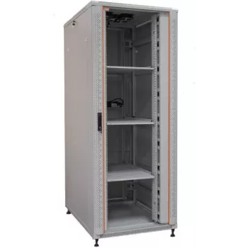 Armoire réseau IT-BUDGET 19 pouces SRK ensemble complet 42U 800x800 mm porte verre/acier 4 ventilateurs PDU étagères flatpack gris clair (90ITB19SRK4288GG)