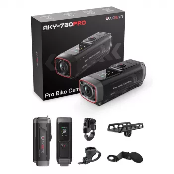 AKEEYO 730Pro Caméra d'action 4K pour guidon de vélo et moto - noire
