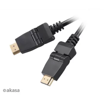 Câble HDMI Akasa 2 m - High Speed avec Ethernet, 4K @ 30 Hz, plaqué or, noir