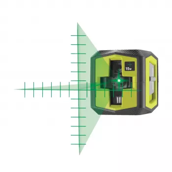 Laser à lignes croisées RYOBI, faisceau vert, portée 15 m