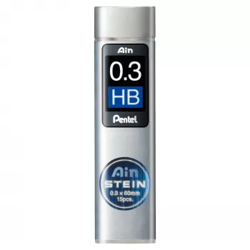 Recharge de mines Pentel AinStein HB 0,3 mm grises 15 mines