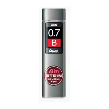 Pentel Super Hi-Polymer Lead Refill C277-BO - 0.7 mm HB - 40 Leads - Black - Tube