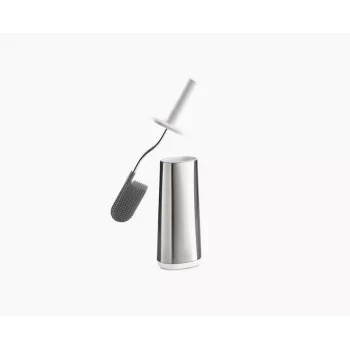 Joseph Joseph Flex 70517 brosse WC en acier inoxydable avec tête en silicone, argent/gris