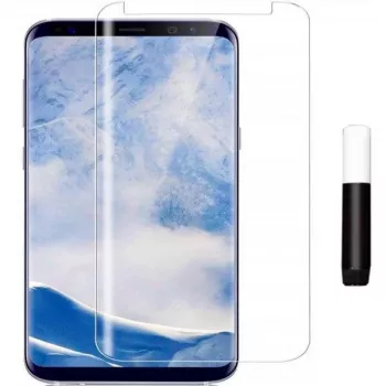 Protection d'écran en verre trempé transparent UV + colle Evelatus pour Samsung Galaxy S8 Plus