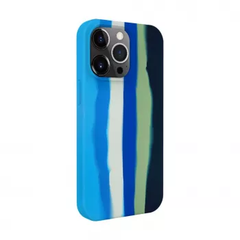 Evelatus Coque en silicone multicolore pour Apple iPhone 15 Pro bleu