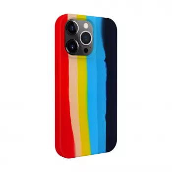 Evelatus Coque en silicone multicolore pour Apple iPhone 15 Pro Max arc-en-ciel