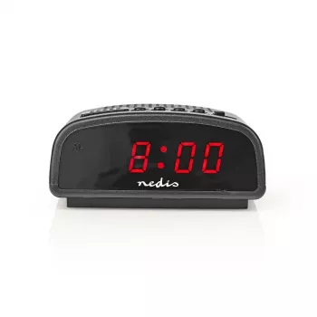Nedis CLDK008BK Réveil numérique LED avec fonction snooze, noir