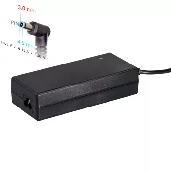 Akyga AK-ND-45 bloc d'alimentation pour ordinateur portable HP, 120 W, 19,5 V / 6,15 A, 4,5 x 3,0 mm + broche