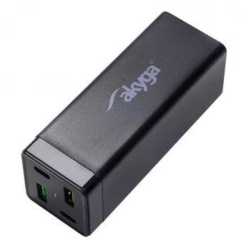 Chargeur USB Akyga Charge Brick AK-CH-17 65 W, 2 x USB-C PD + 2 x USB-A QC 4+, noir