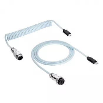 Câble spiralé Aviator USB-C vers USB-C Akyga AK-USB-49 avec connecteur GX16, USB 2.0, 3 m, blanc