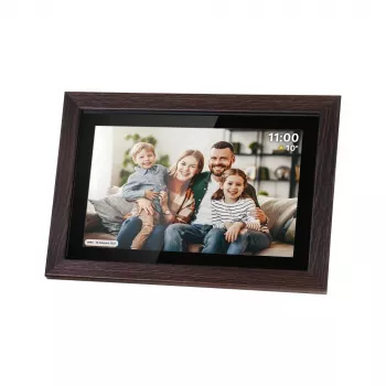 KRUGER & MATZ FRAMEO Cadre photo numérique Wi-Fi 10,1 pouces avec cadre en bois