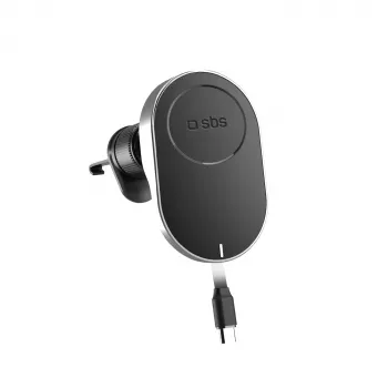SBS chargeur magnétique MagSafe 15 W avec câble rétractable - noir