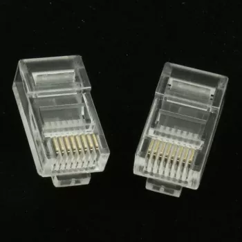 Gembird LC-8P8C-001/50 Connecteur RJ45 Cat5e 8P8C placage or 30µ lot de 50 transparent